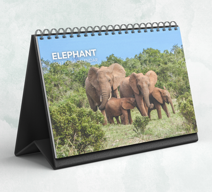 Elephant Desk Calendar 2027-2028