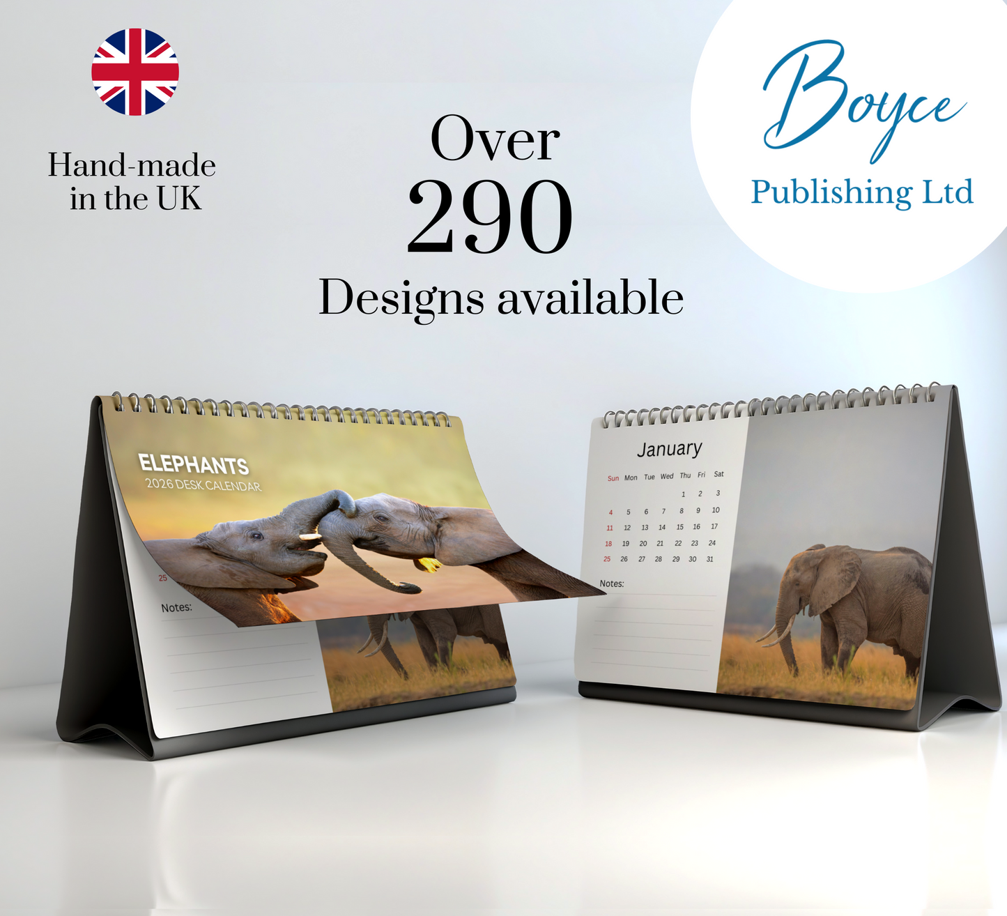 Elephant Desk Calendar 2026-2027