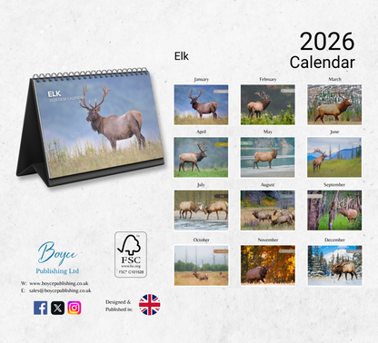 Elk Desk Calendar 2026-2027
