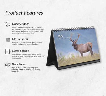 Elk Desk Calendar 2026-2027