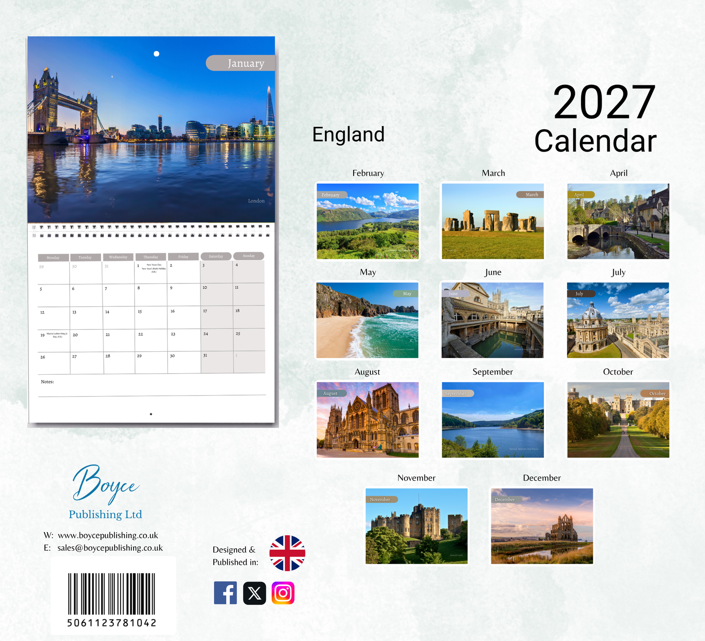 England Calendar 2027