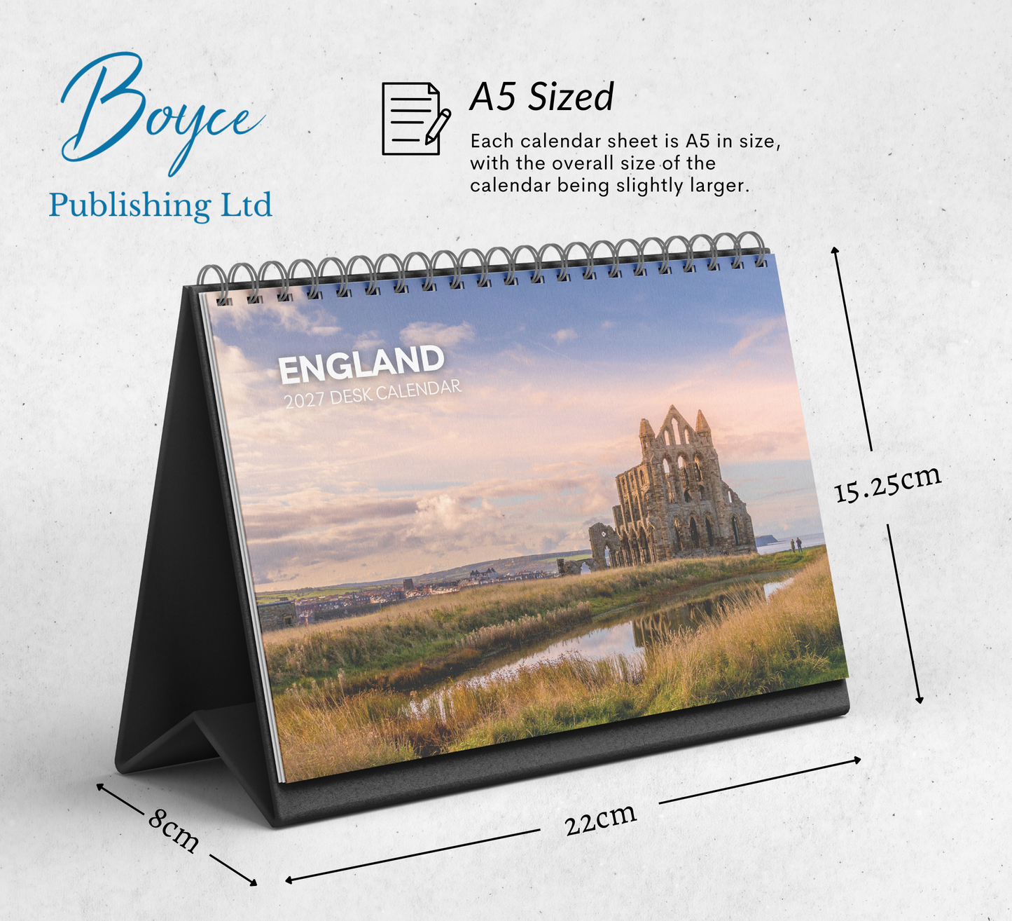 England Desk Calendar 2027-2028