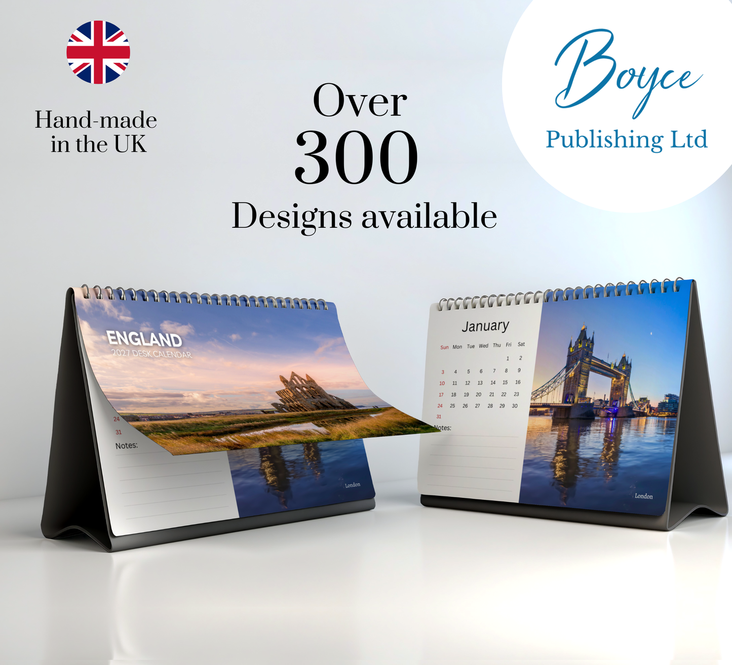 England Desk Calendar 2027-2028