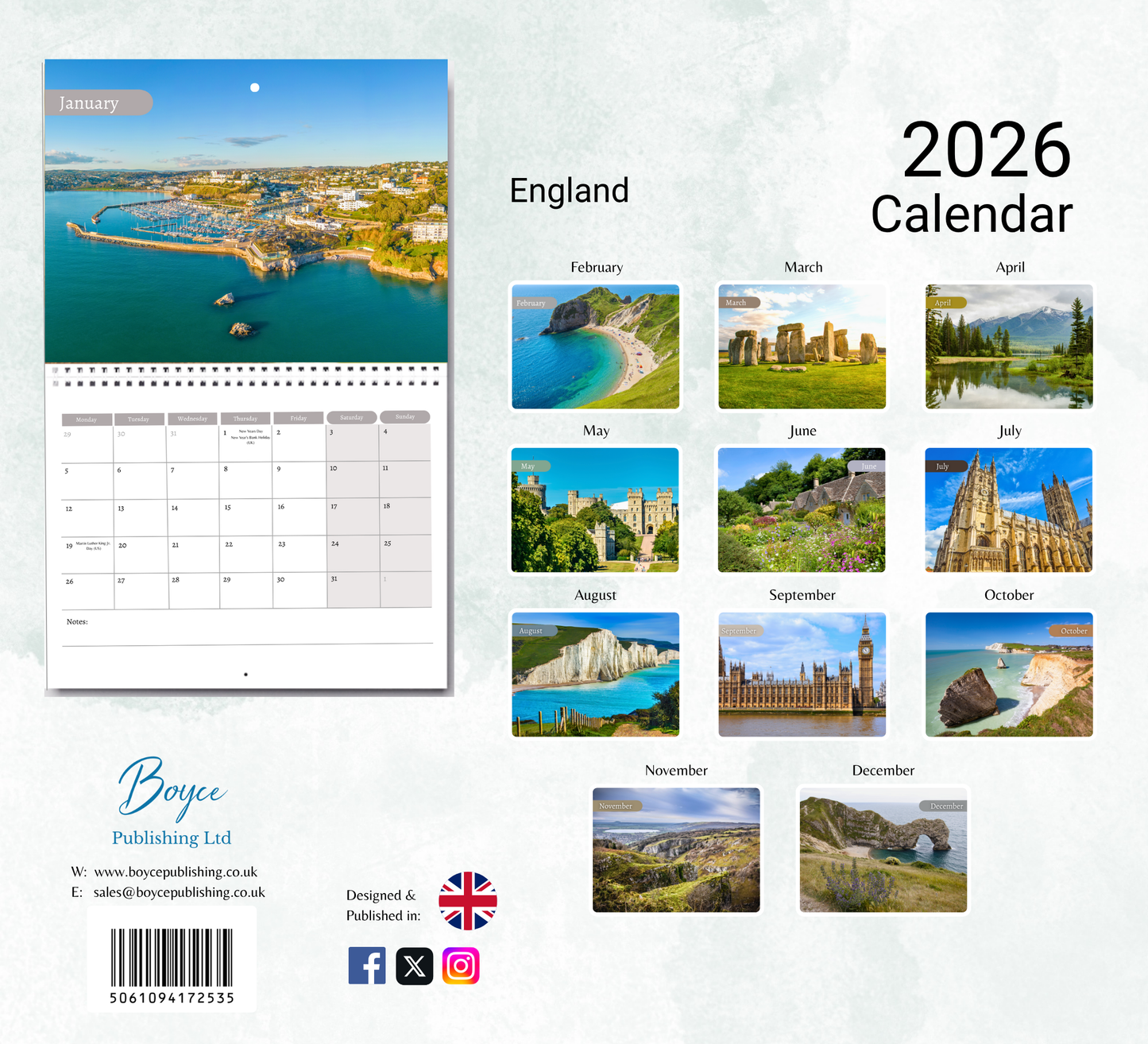 England Calendar 2026