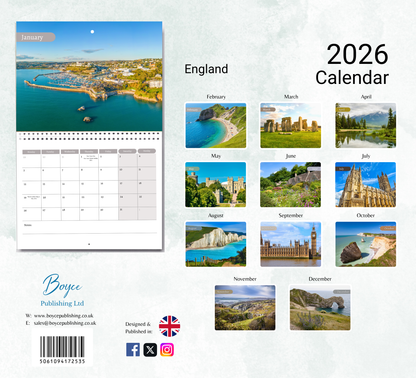 England Calendar 2026