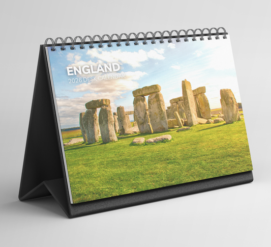 England Desk Calendar 2026-2027