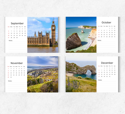 England Desk Calendar 2026-2027