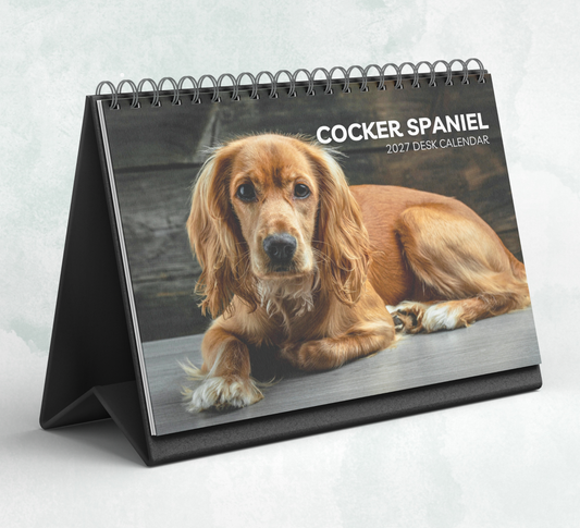 English Cocker Desk Calendar 2027-2028