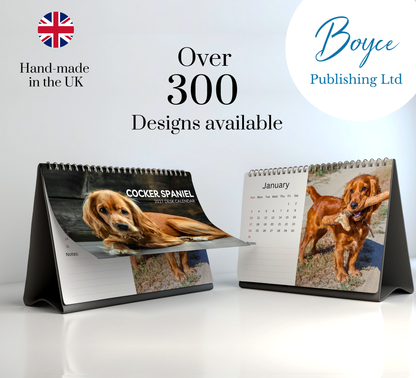 English Cocker Desk Calendar 2027-2028