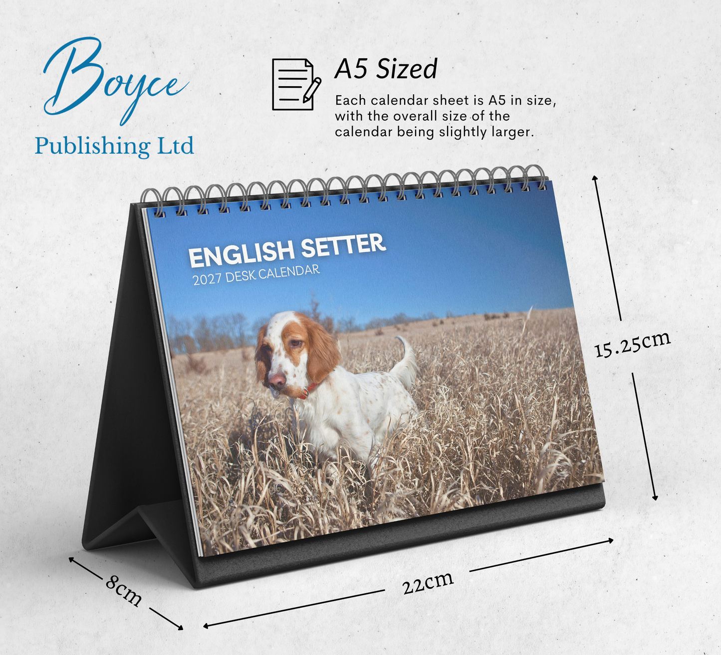 English Setter Desk Calendar 2027-2028