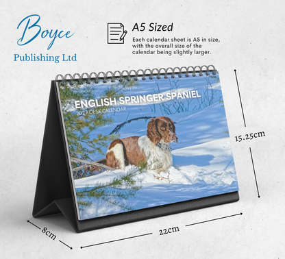 English Springer Spaniel Desk Calendar 2027-2028