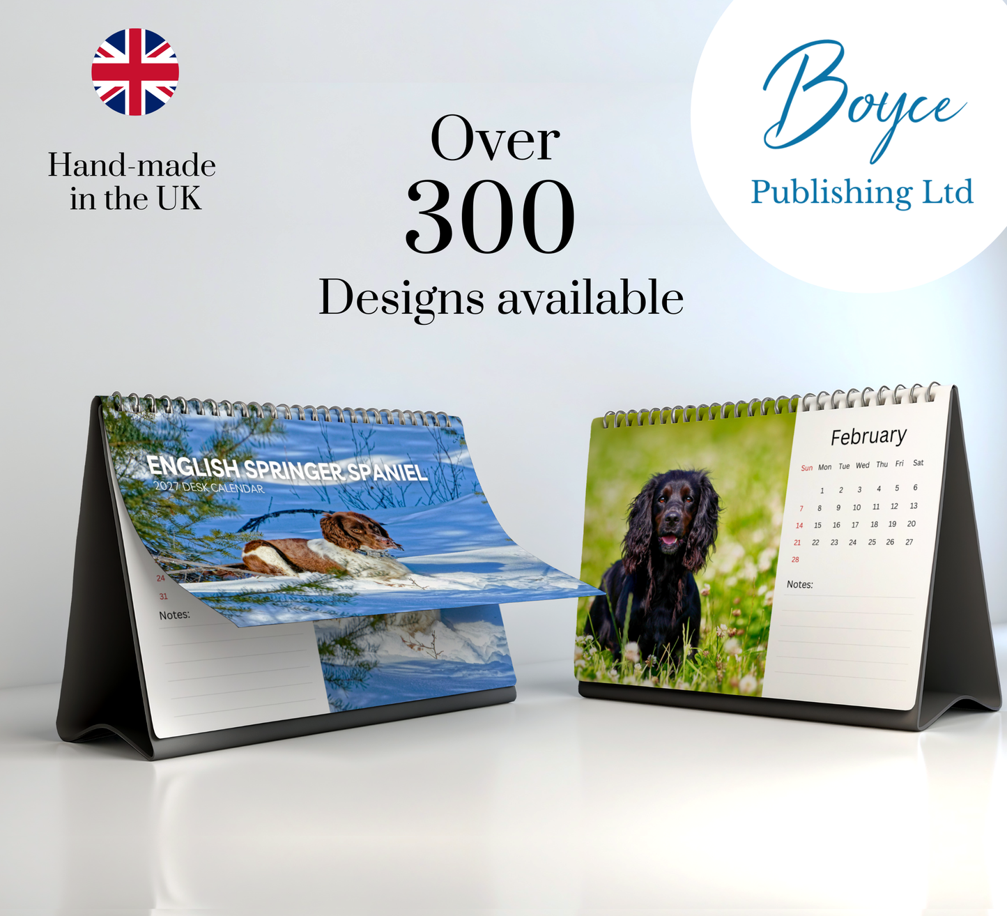 English Springer Spaniel Desk Calendar 2027-2028