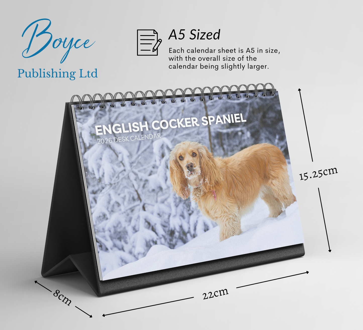 Cocker Spaniel Desk Calendar 2026-2027