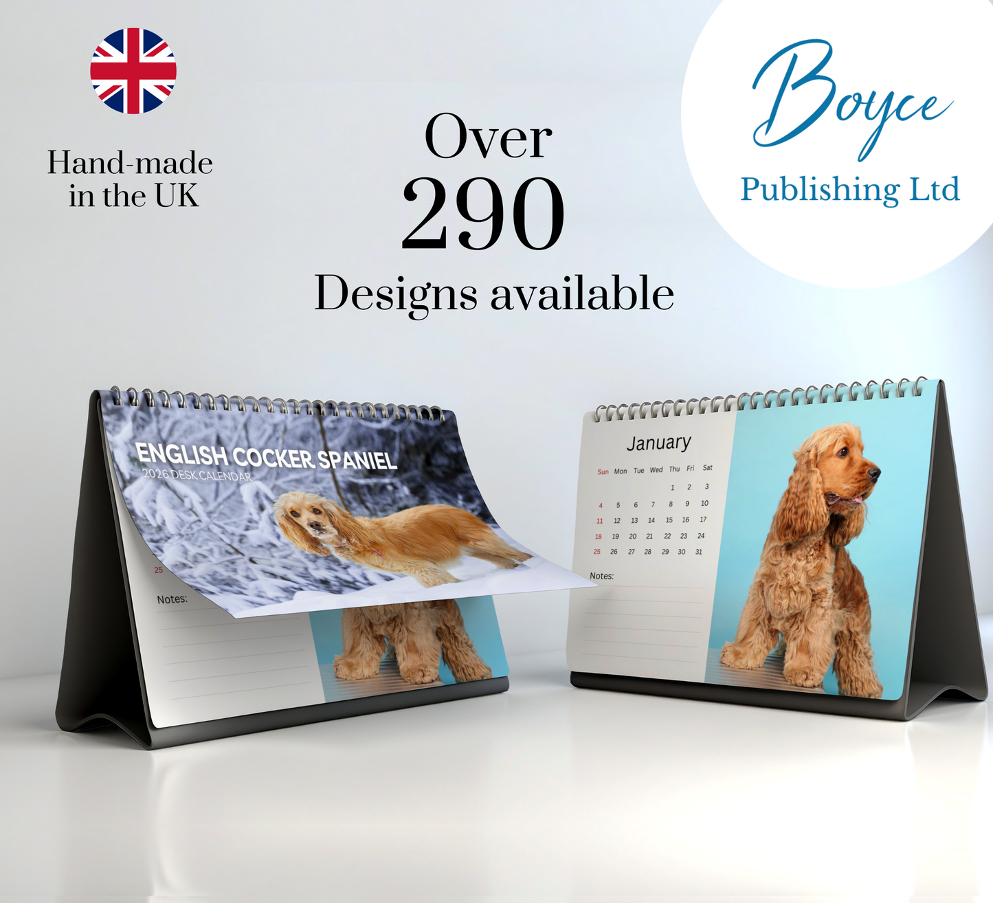 Cocker Spaniel Desk Calendar 2026-2027