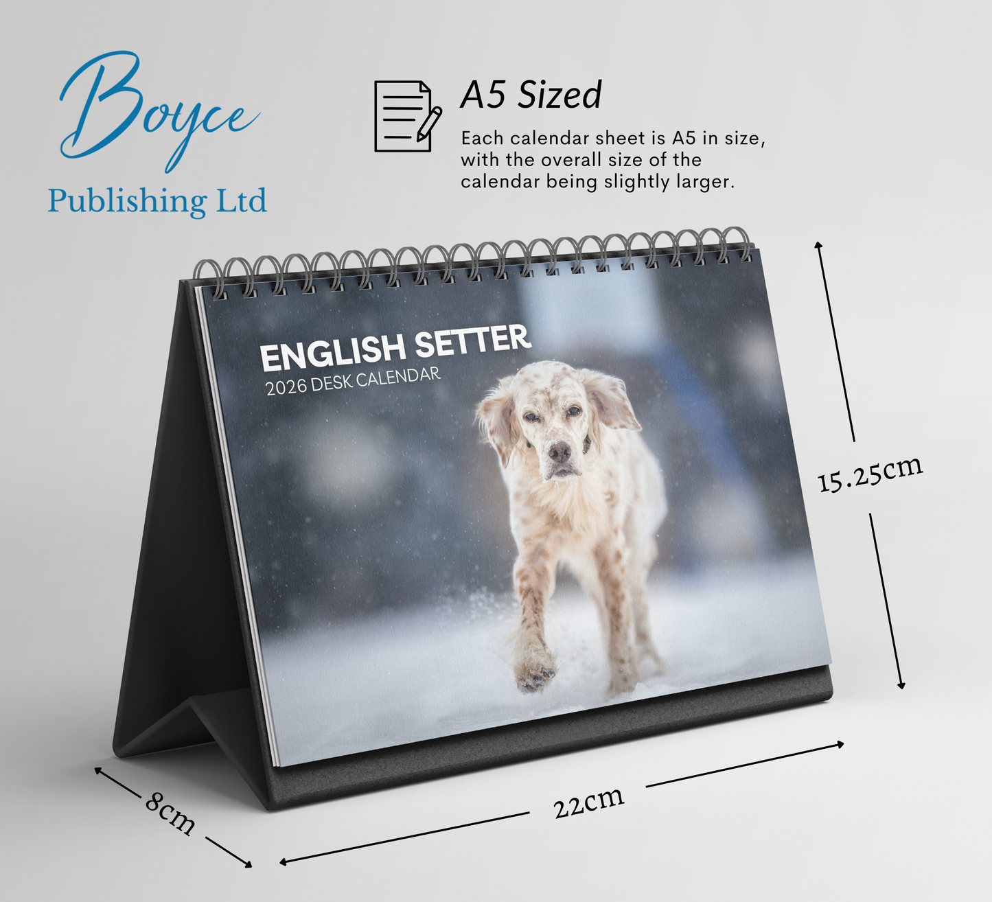 English Setter Desk Calendar 2026-2027