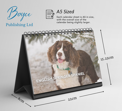 English Springer Spaniel Desk Calendar 2026-2027