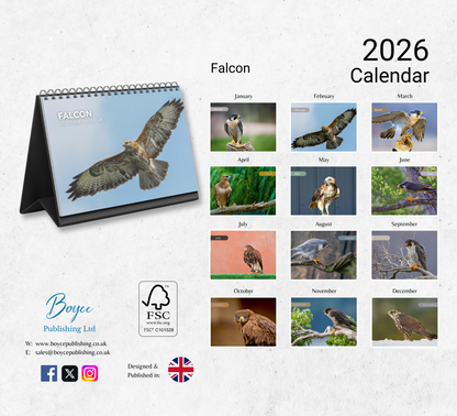 Falcon Desk Calendar 2026-2027