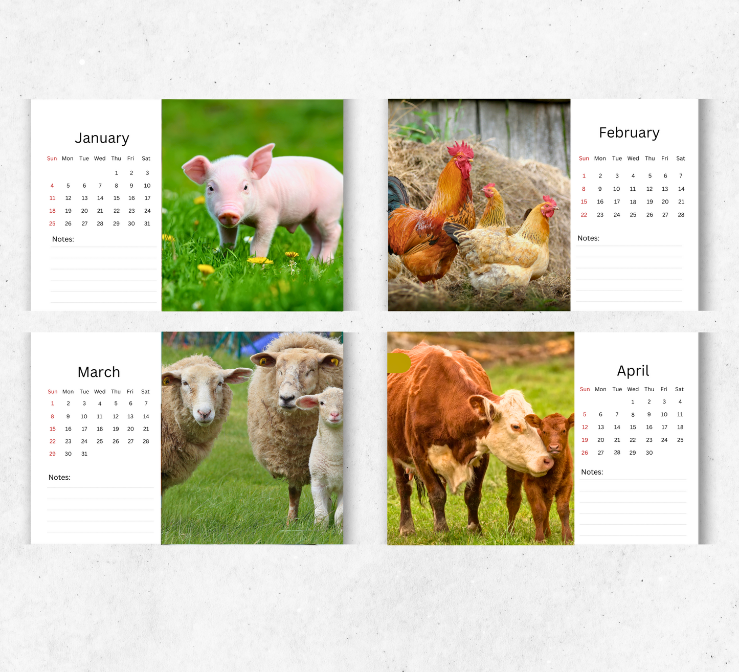 Farm Desk Calendar 2026-2027