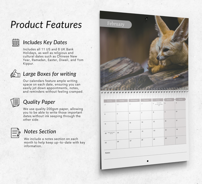 Fennec Foxes Calendar 2027