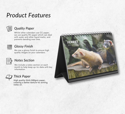 Ferret Desk Calendar 2027-2028
