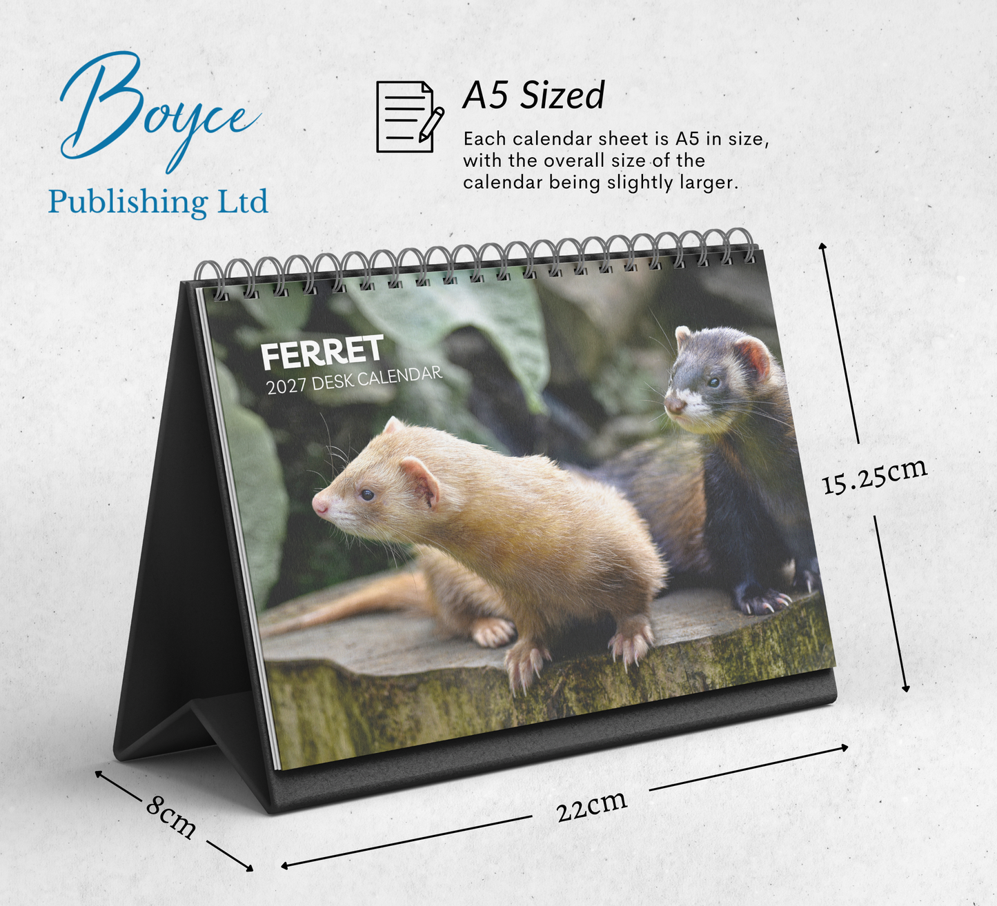Ferret Desk Calendar 2027-2028