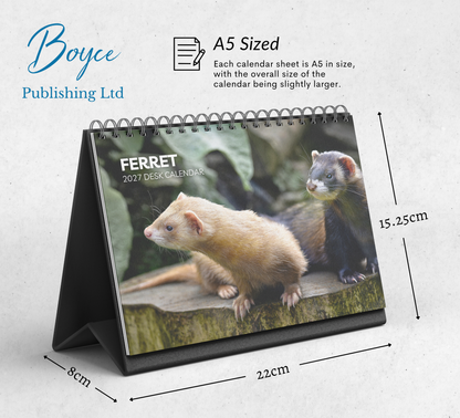 Ferret Desk Calendar 2027-2028