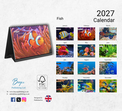 Fish Desk Calendar 2027-2028