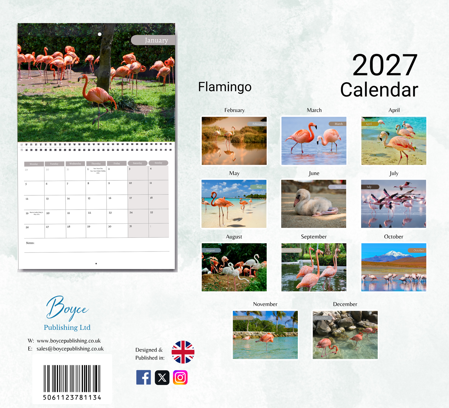 Flamingo Calendar 2027