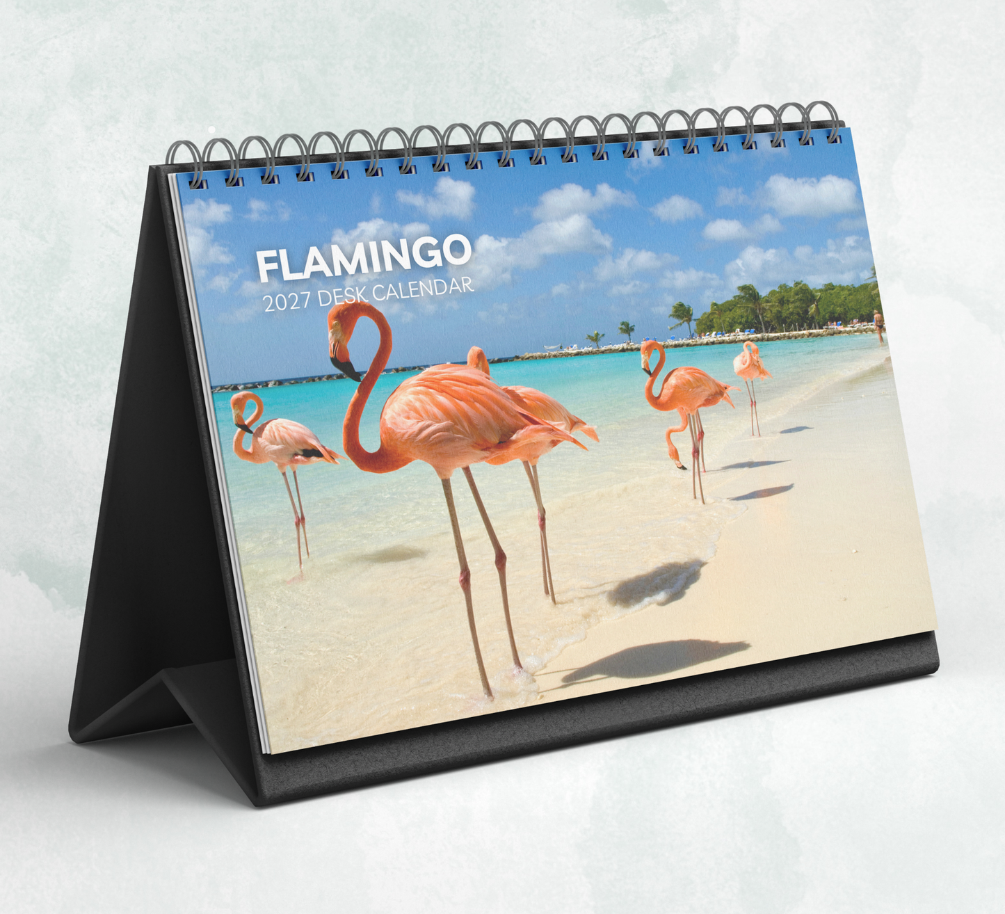 Flamingo Desk Calendar 2027-2028