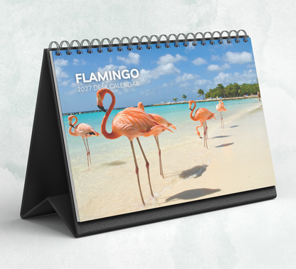 Flamingo Desk Calendar 2027-2028