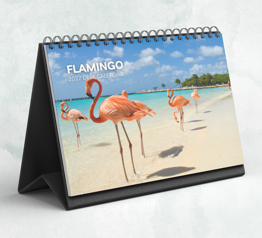 Flamingo Desk Calendar 2027-2028