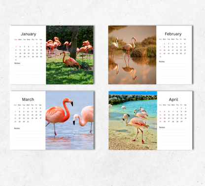 Flamingo Desk Calendar 2027-2028