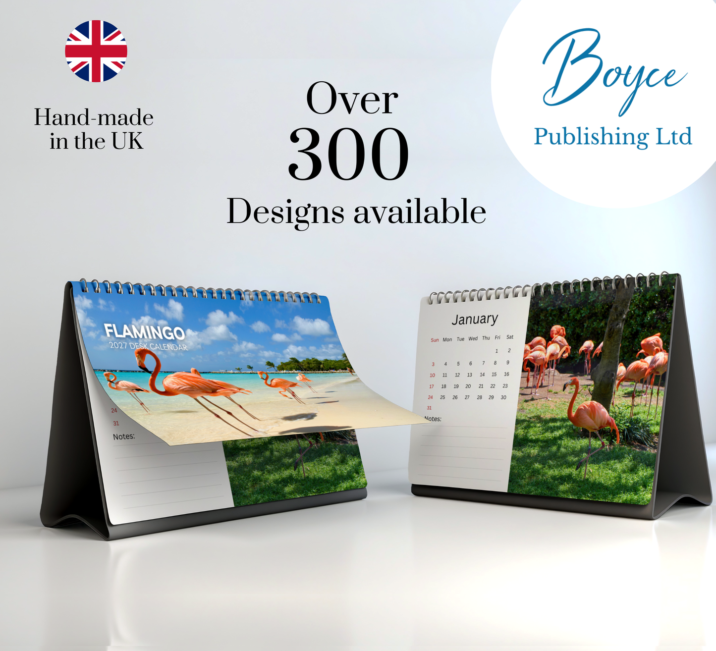 Flamingo Desk Calendar 2027-2028