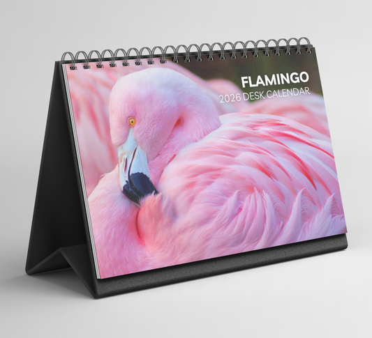 Flamingo Desk Calendar 2026-2027