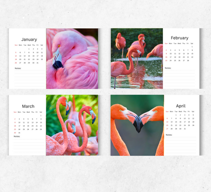 Flamingo Desk Calendar 2026-2027