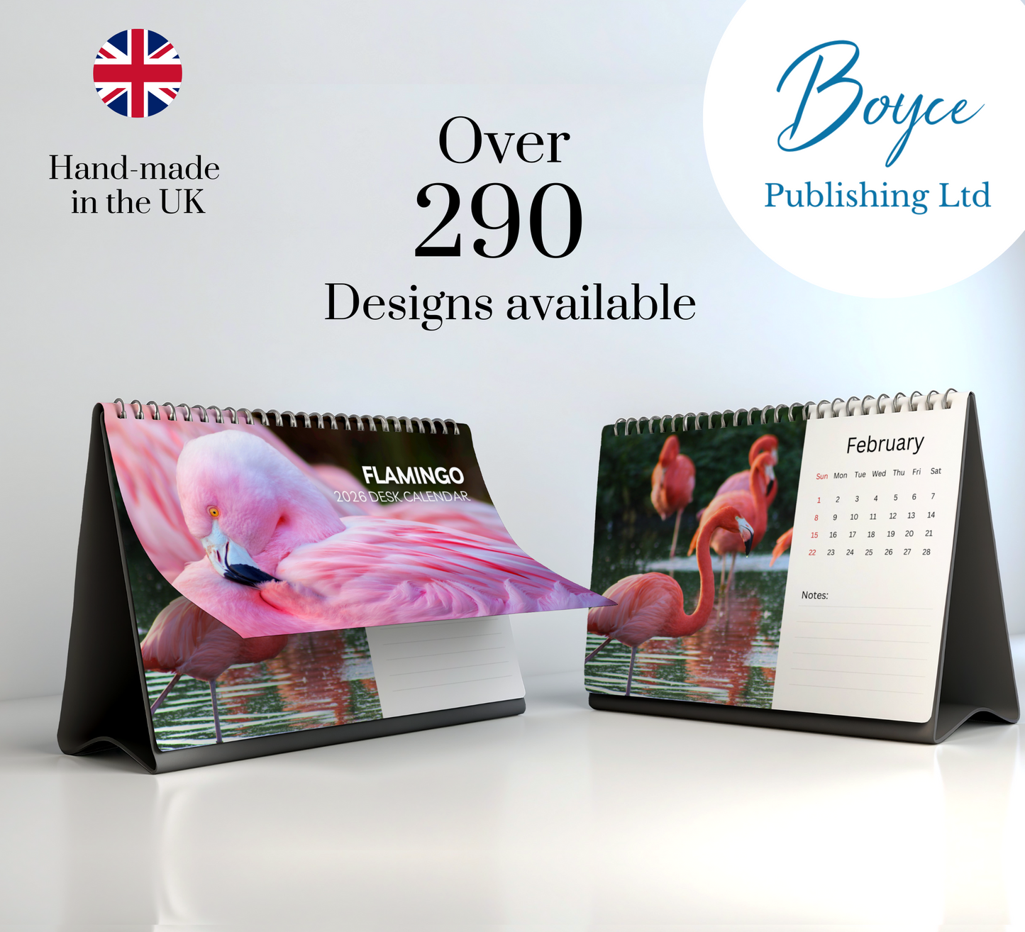 Flamingo Desk Calendar 2026-2027