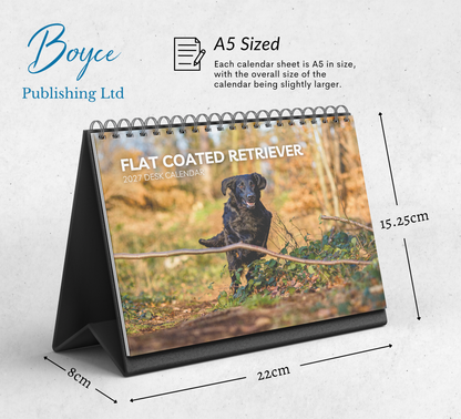 Flat Coated Retriever Desk Calendar 2027-2028