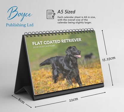 Flat Coated Retriever Desk Calendar 2026-2027