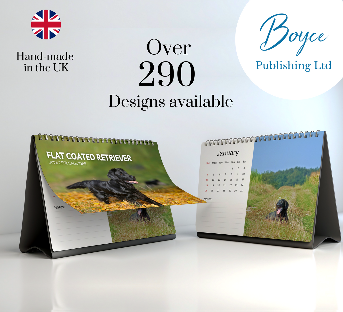 Flat Coated Retriever Desk Calendar 2026-2027