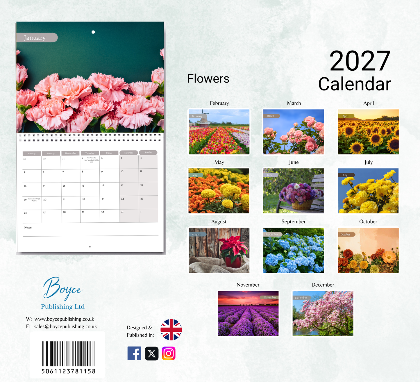 Flowers Calendar 2027