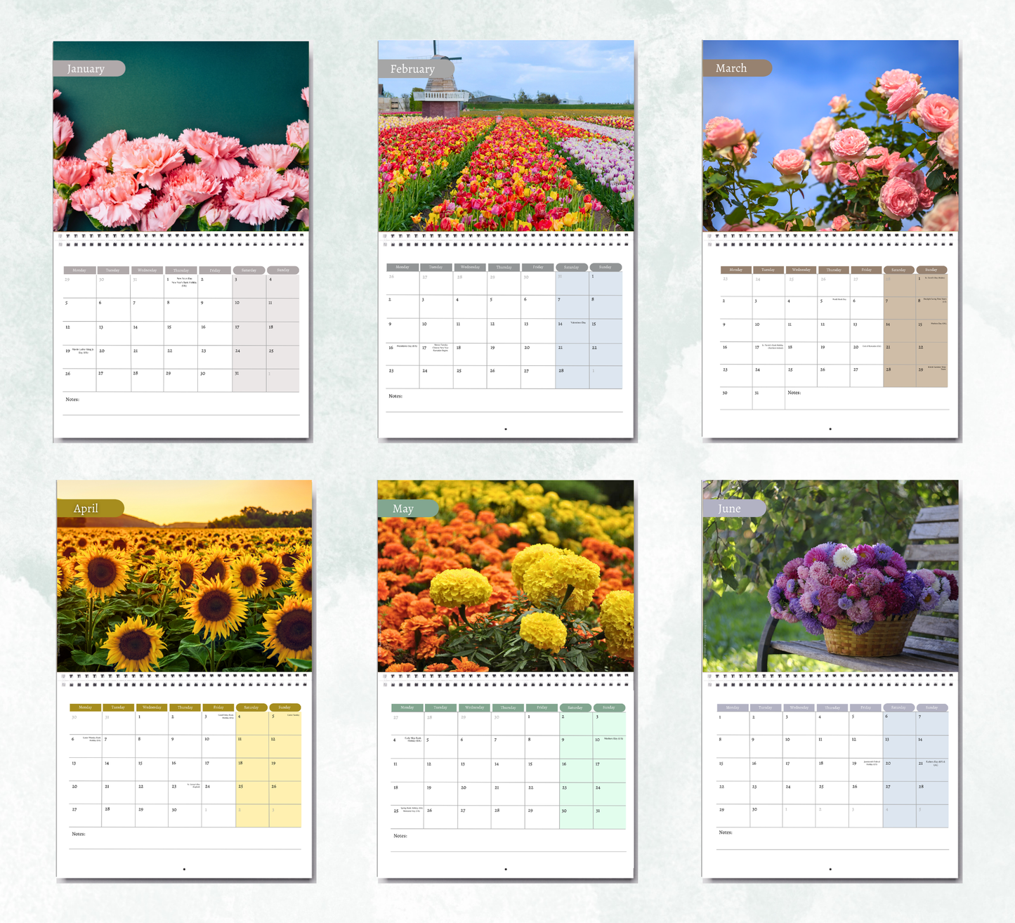 Flowers Calendar 2027