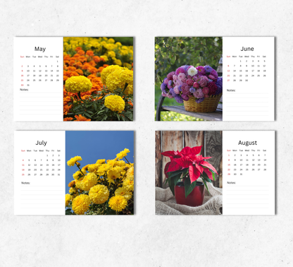 Flowers Desk Calendar 2027-2028