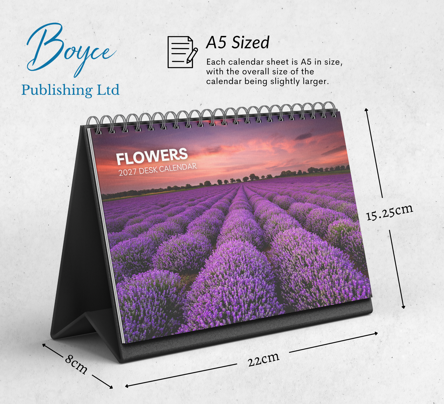 Flowers Desk Calendar 2027-2028
