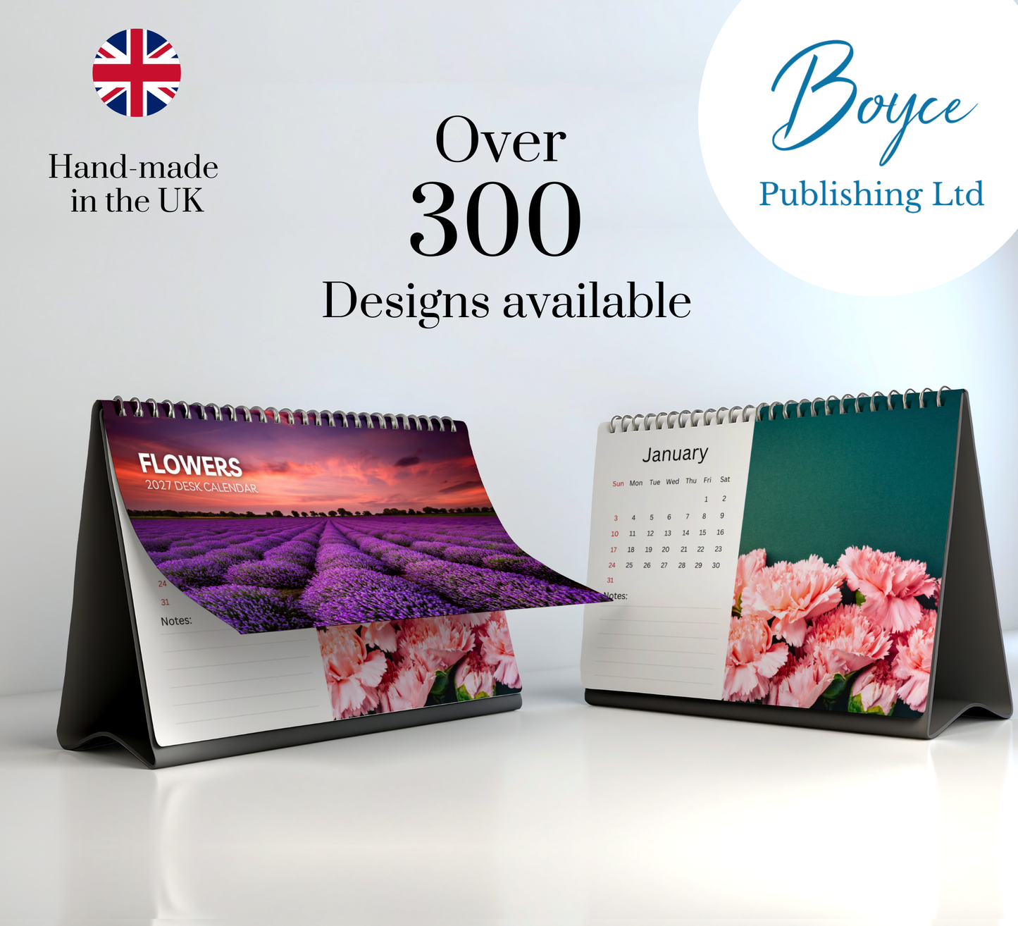 Flowers Desk Calendar 2027-2028