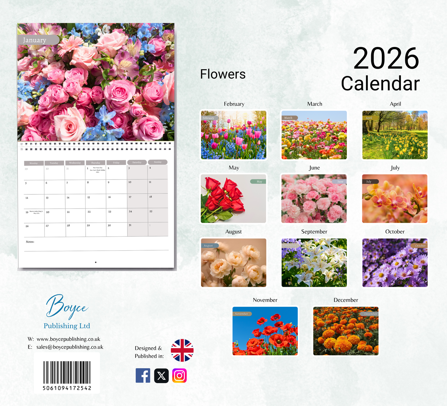 Flowers Calendar 2026