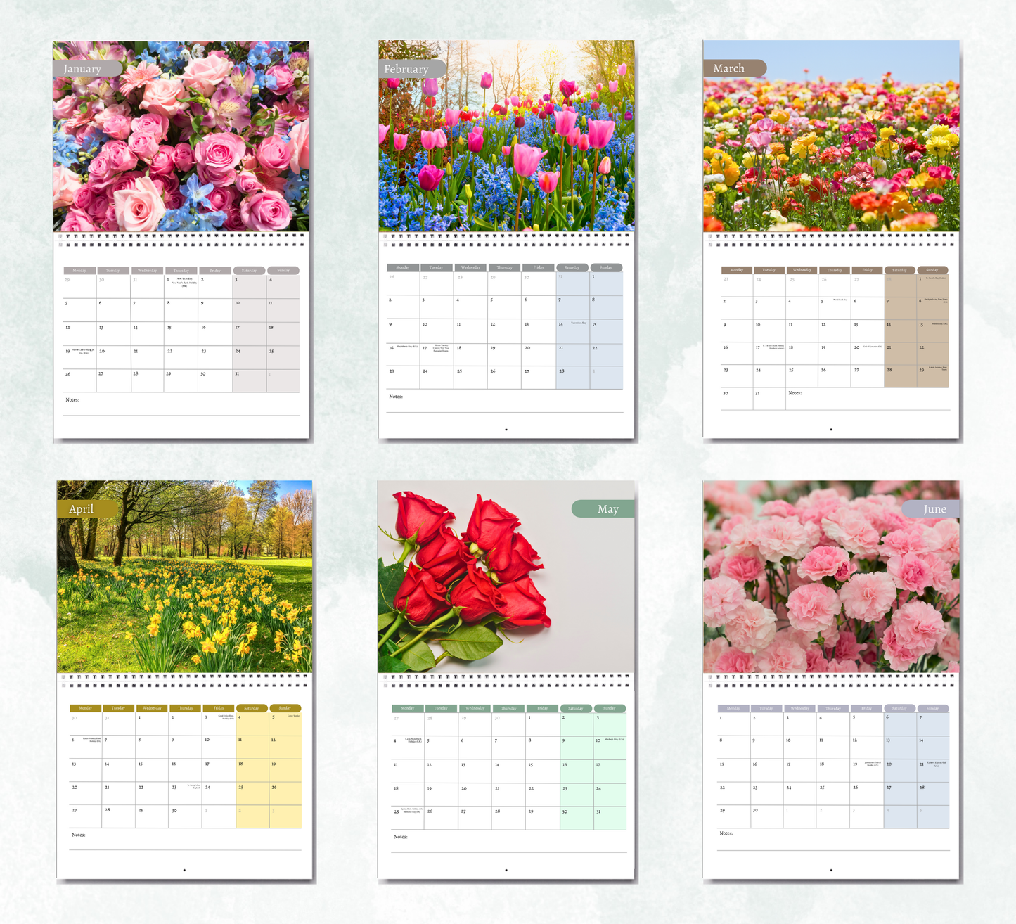 Flowers Calendar 2026