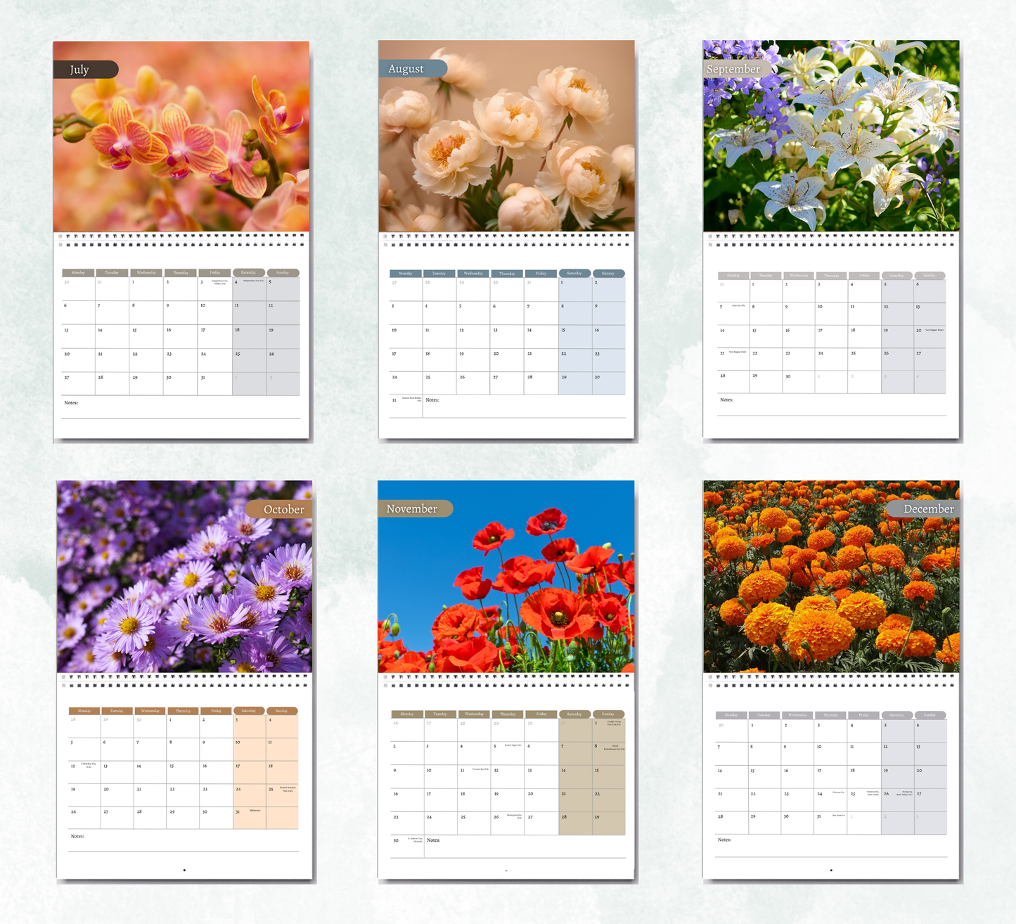 Flowers Calendar 2026