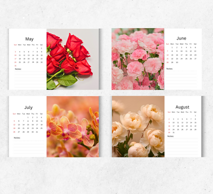 Flowers Desk Calendar 2026-2027