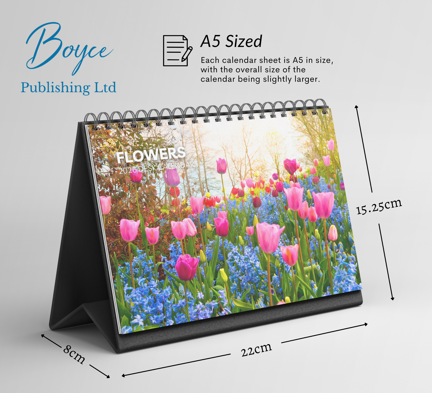 Flowers Desk Calendar 2026-2027