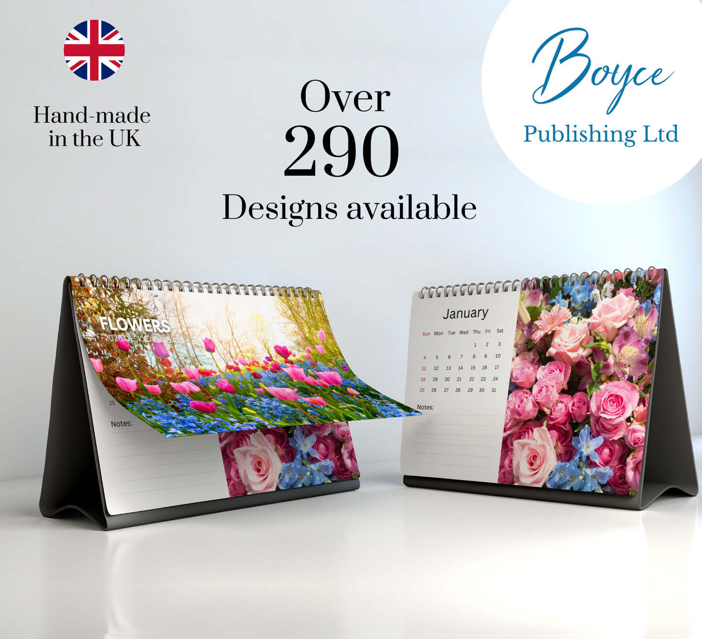 Flowers Desk Calendar 2026-2027